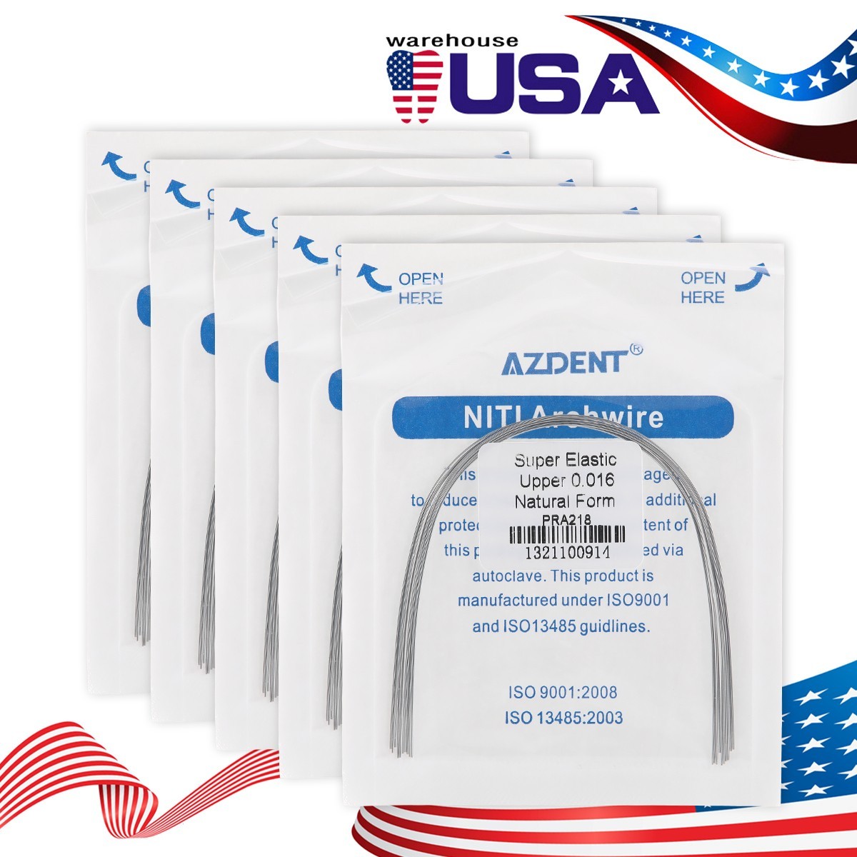 Azdent Dental Ortodoncia Alambres Redondo De Acero Forma Inoxidable Arco Natural