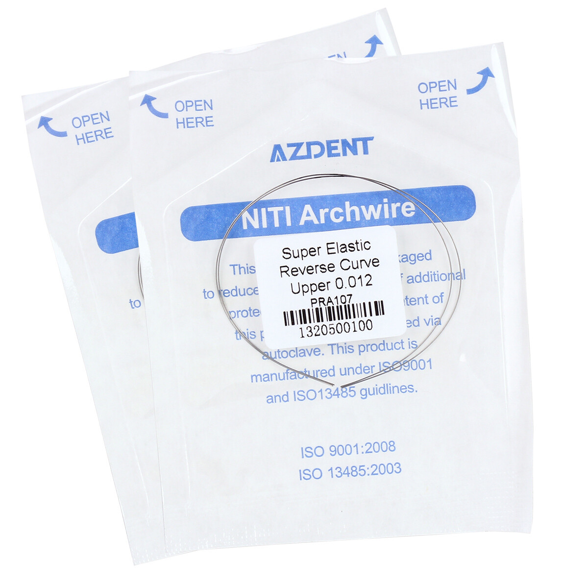 2pc/kit Dental Arcos de Ortodoncia NITI Alambre de Arco de Curva Inversa AZDENT