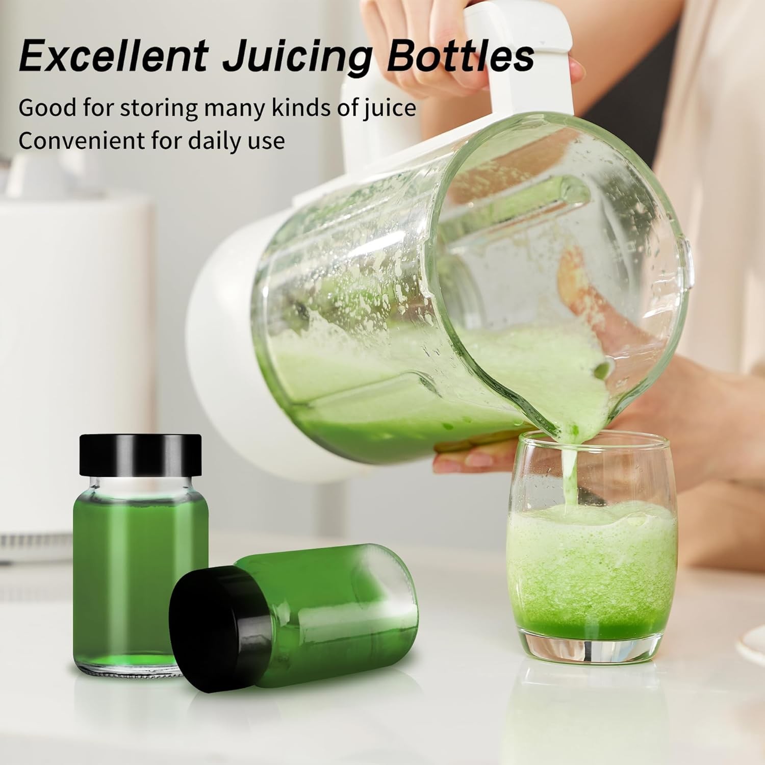 2 OZ Glass Bottles with Caps, 12 Pack 60 ML Empty Juicing 2oz-60ml, Clear