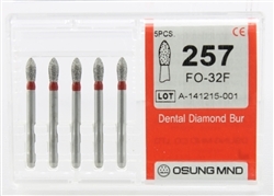 Dental Diamond Burs, Fine Grit Multi-Use, 5 Pcs/Pk [257FO-32F]