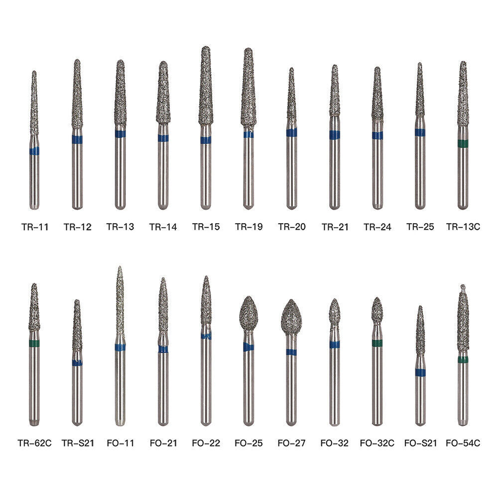AZDENT Dental Diamond Burs For High Speed Handpiece Friction Grip 5Pcs/Box