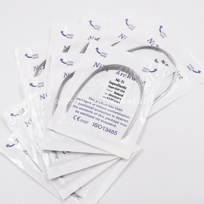 10Pcs Dental Ortho NITI Super Elastic Rectangular Arch Wires Natural 16*16 Upper