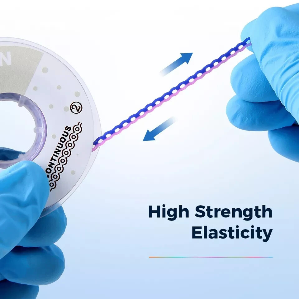 15 Color Dental Orthodontic Elastic Rubber Power Chain Double Color