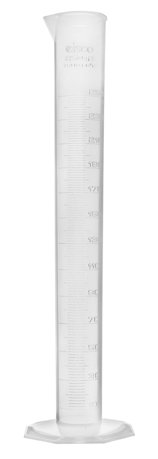 Eisco Labs 250ml Graduated Cylinder, Class B – Polypropylene