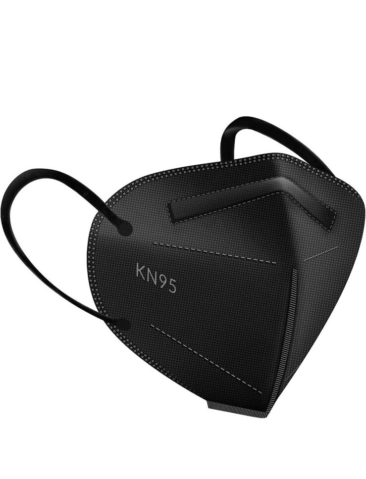 20 Pvs Black KN95 Face Mask 5 Layer