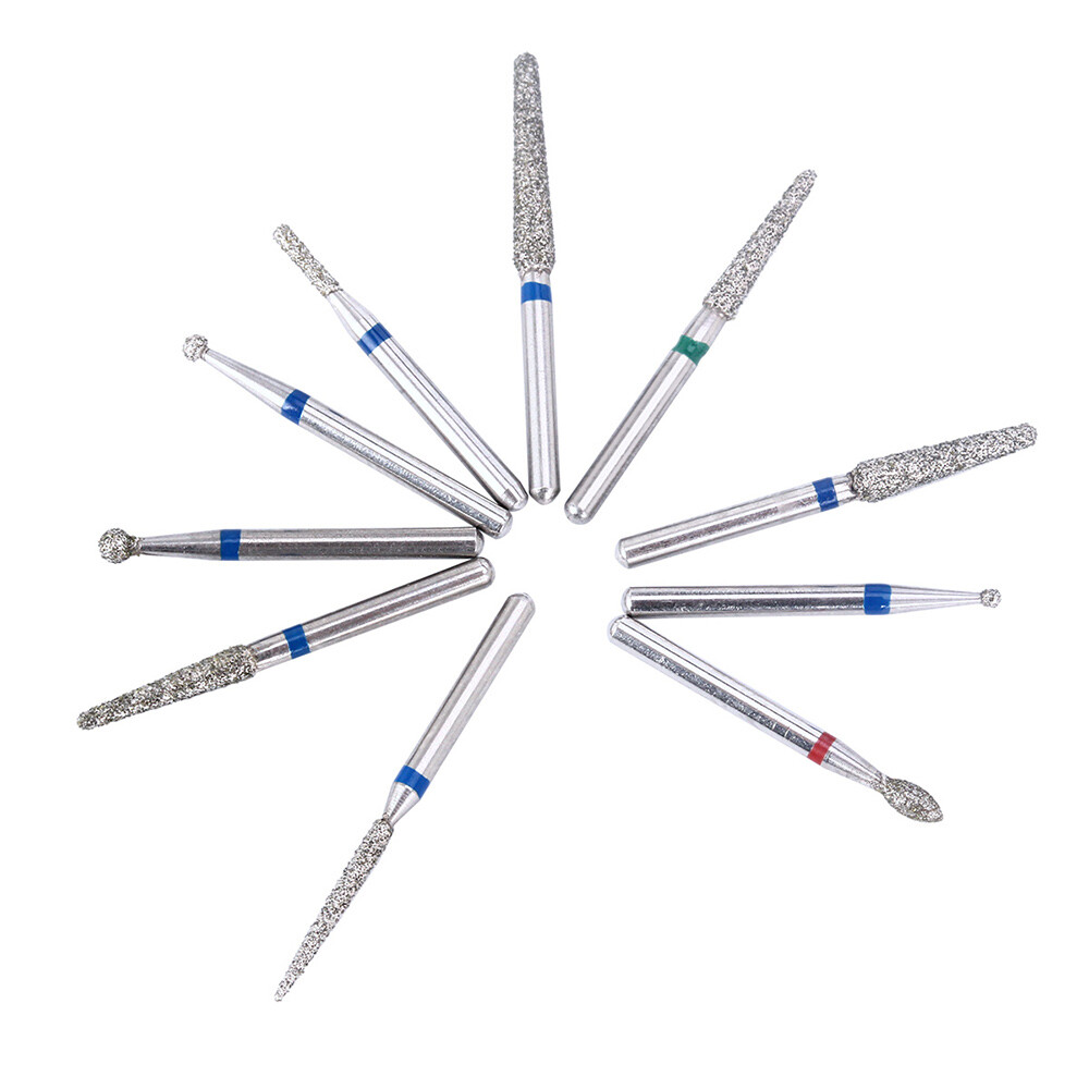 100Pcs Dental Diamond Burs for High Speed Handpiece Medium Friction Grip 20Types