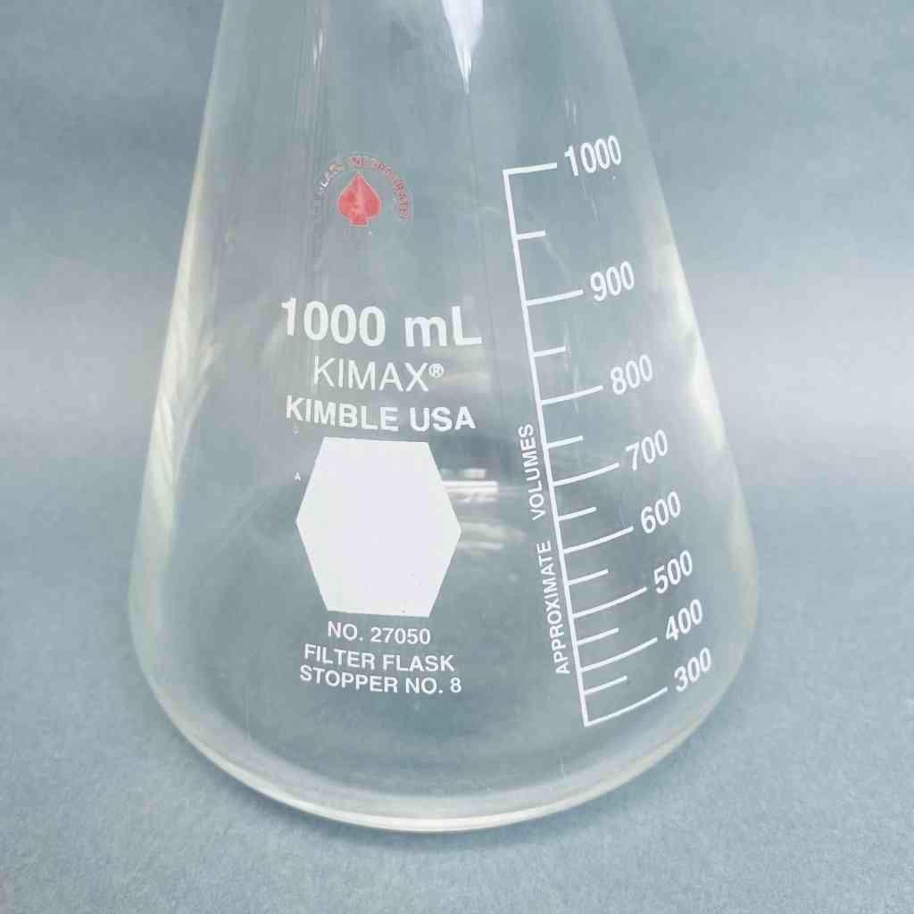 Kimble Kimax Filter Flask 1000 ml Heavy Wall Erlenmeyer 24/40 Joint