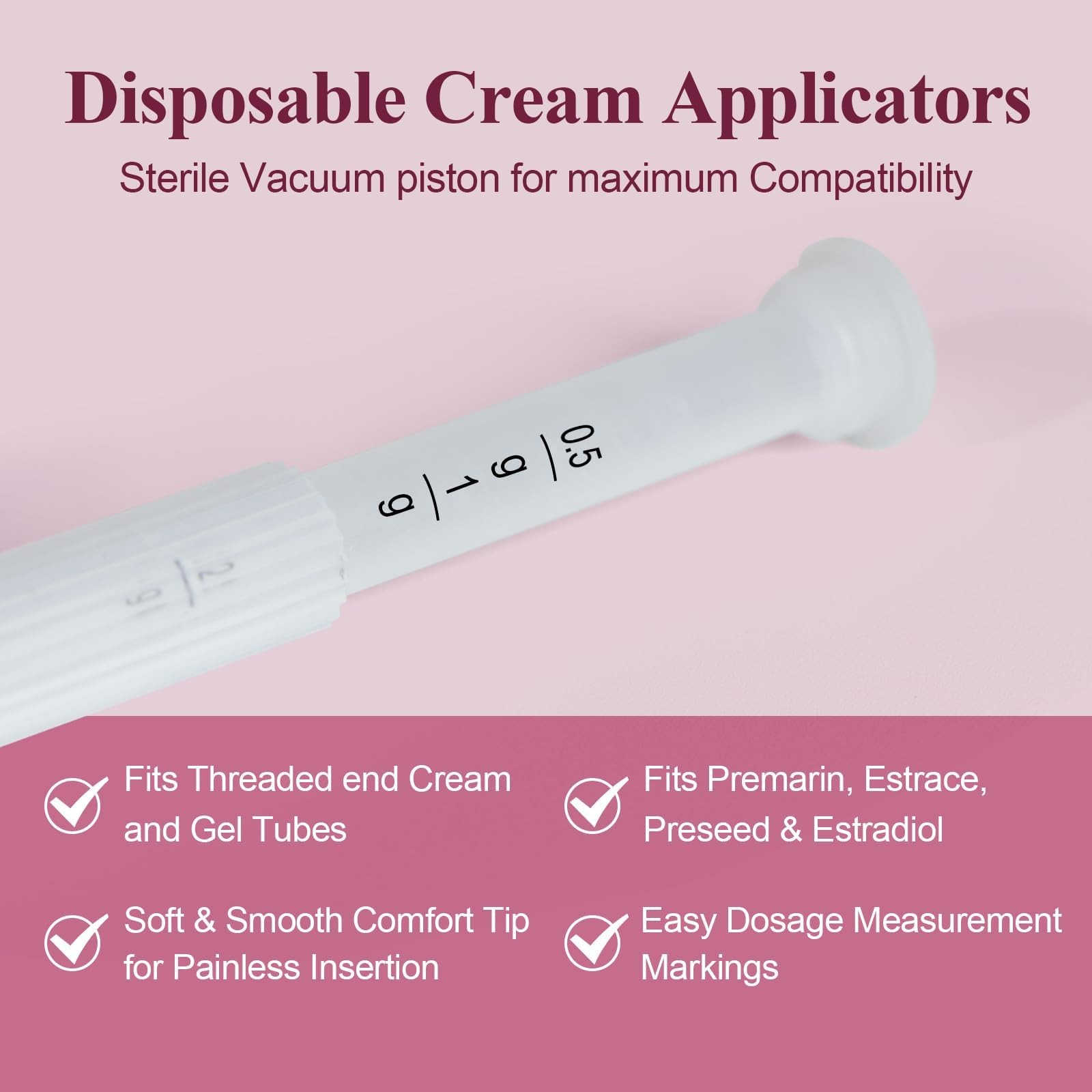 Dizzily 20 Packs Disposable Vaginial Cream Applicators – Fits 20Pack