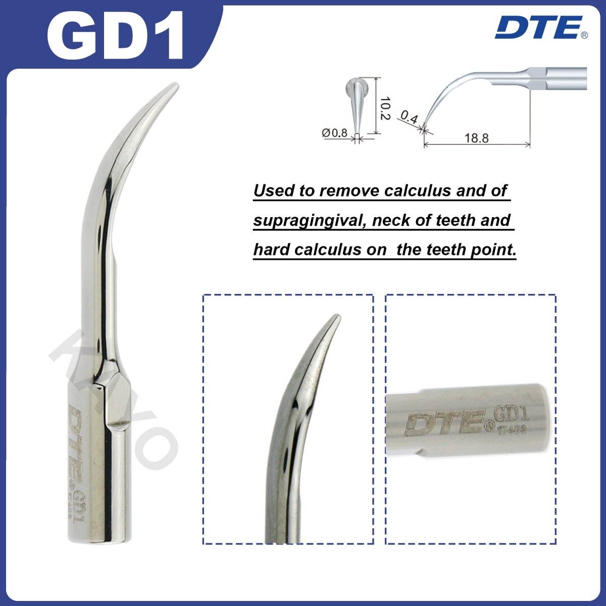 US Original Woodpecker DTE Dental Scaler Tips Scaling Tip GD1 GD2 GD4 PD1 PD3
