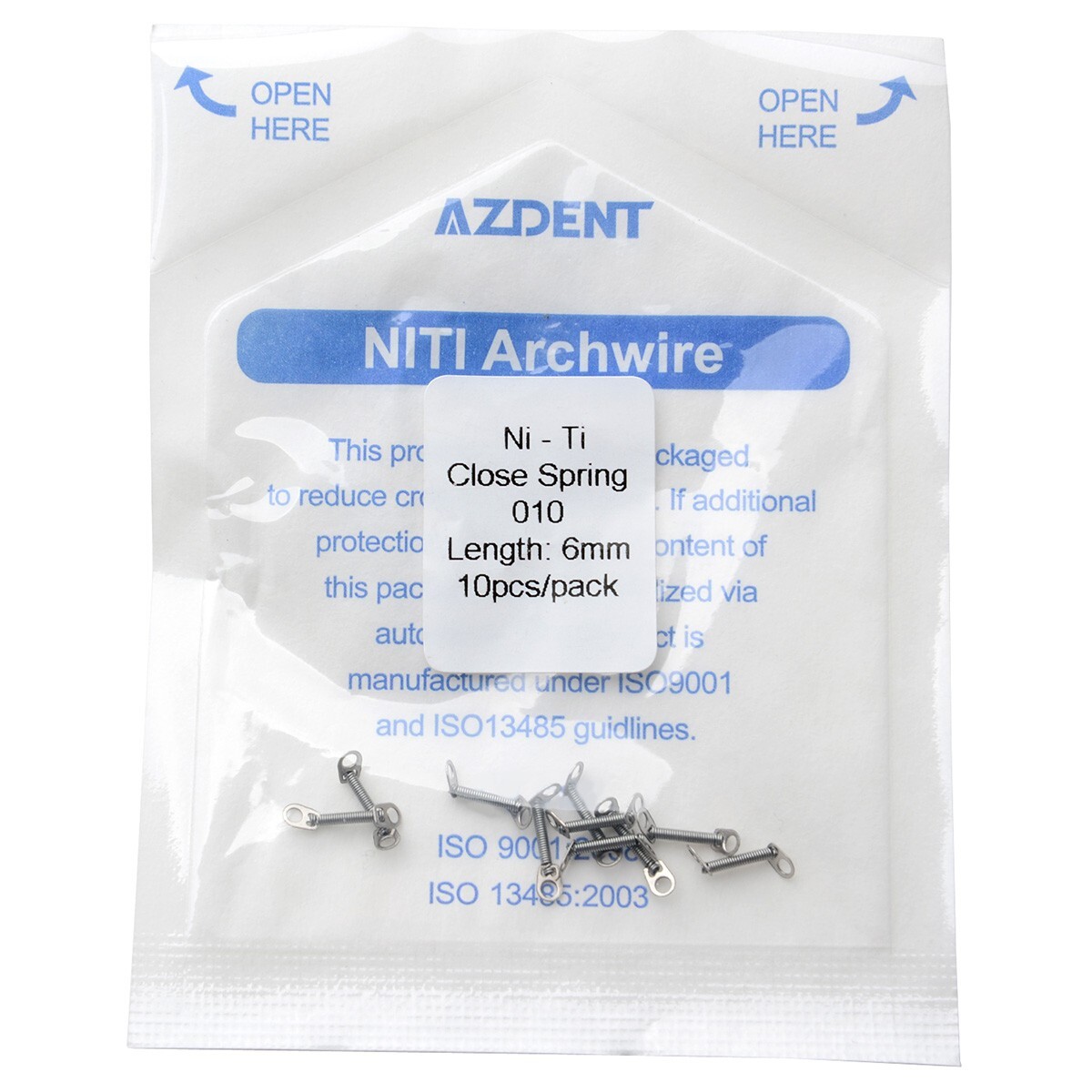 AZDENT Dental Orthodontic Closed Coil Spring 0.010″ 6mm 0.012*12mm 10pcs/Pack