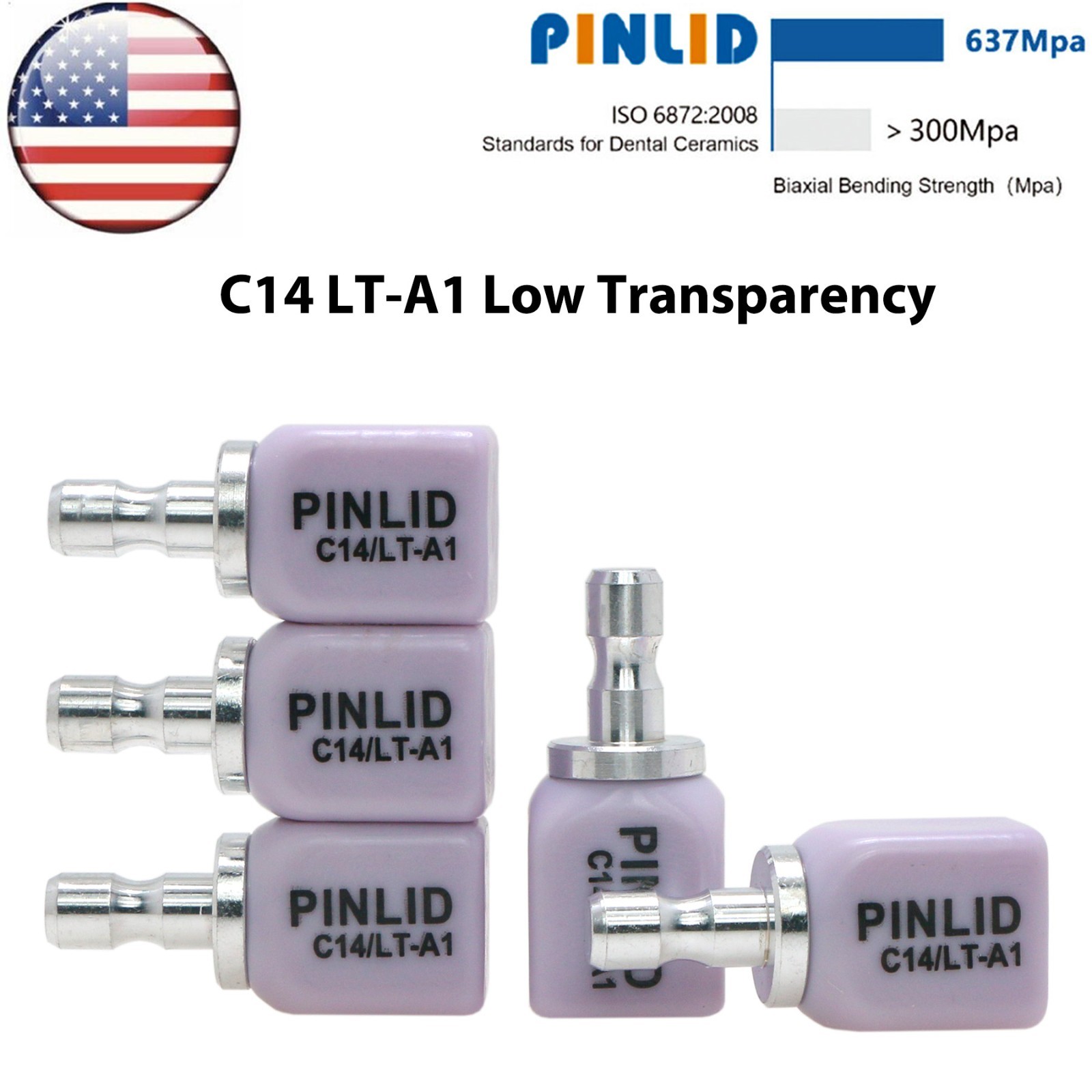 US C14 LT Low Transparency Glass Ceramic Blocks Lithium Disilicate CAD/CAM Cerec