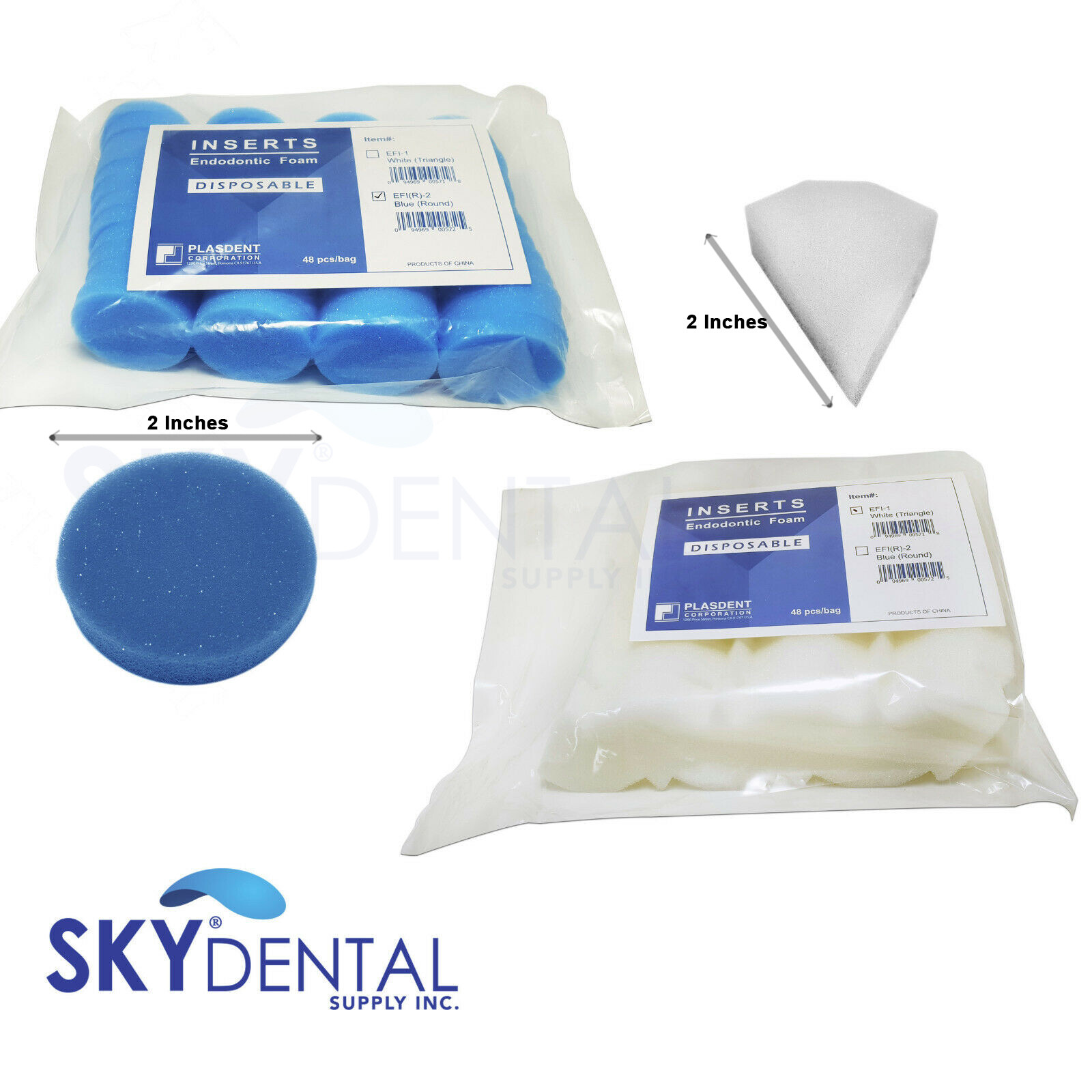 Endo Foam / Sponges Inserts Round / Triangle 50/Pcs Dental Endodontic