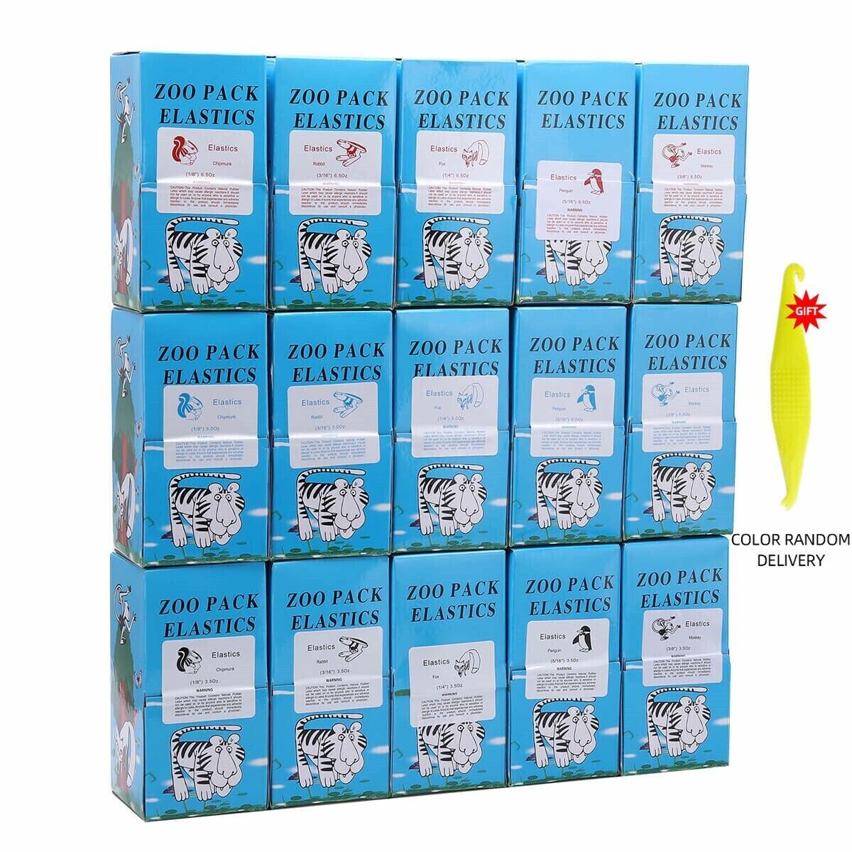 15 Sizes Dental Orthodontic Rubber Bands Elastics Latex Braces 3.5 /5.0 /6.5 oz