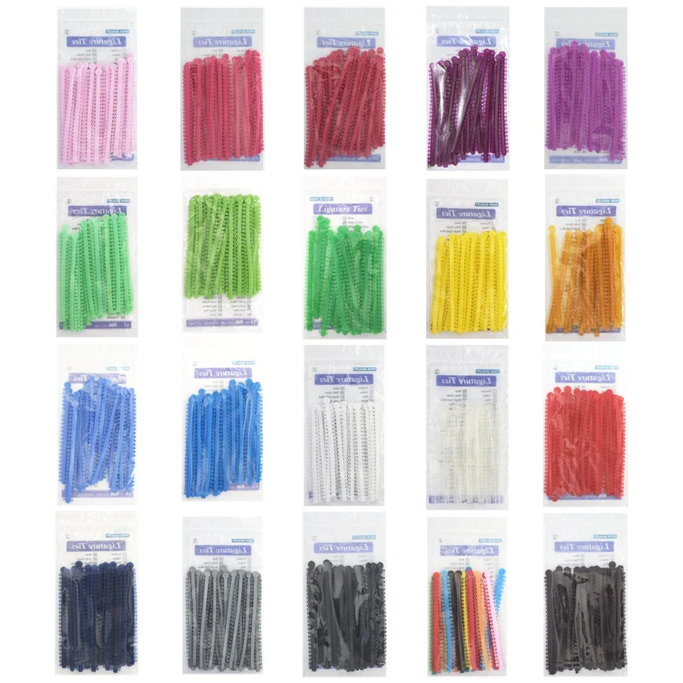 Dental Orthodontic Elastic Ligature Ties Rubber Bands Brace Single/Double Color