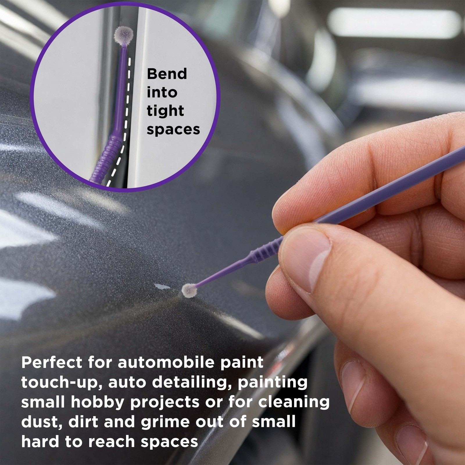 100 Eyelash Extension Micro Brushes, 2.0mm Tip Brush Applicators, Paint Touch Up