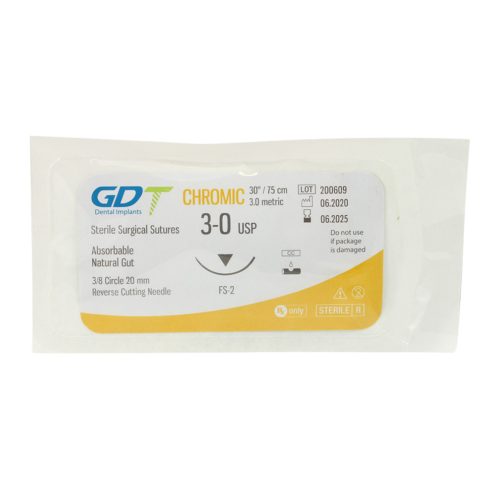 Chromic Monofilament Gut 3/0 Suture Emergency First Aid Home Wound Treating 75cm