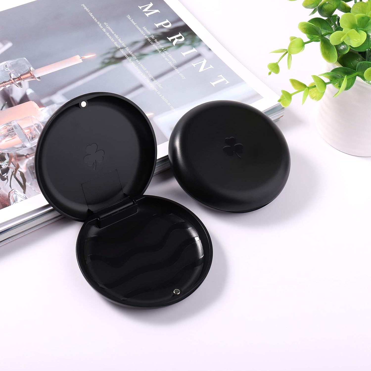 2 Pack Retainer Cases,Solid Orthodontic Retainer Case (Black) | Compatible with