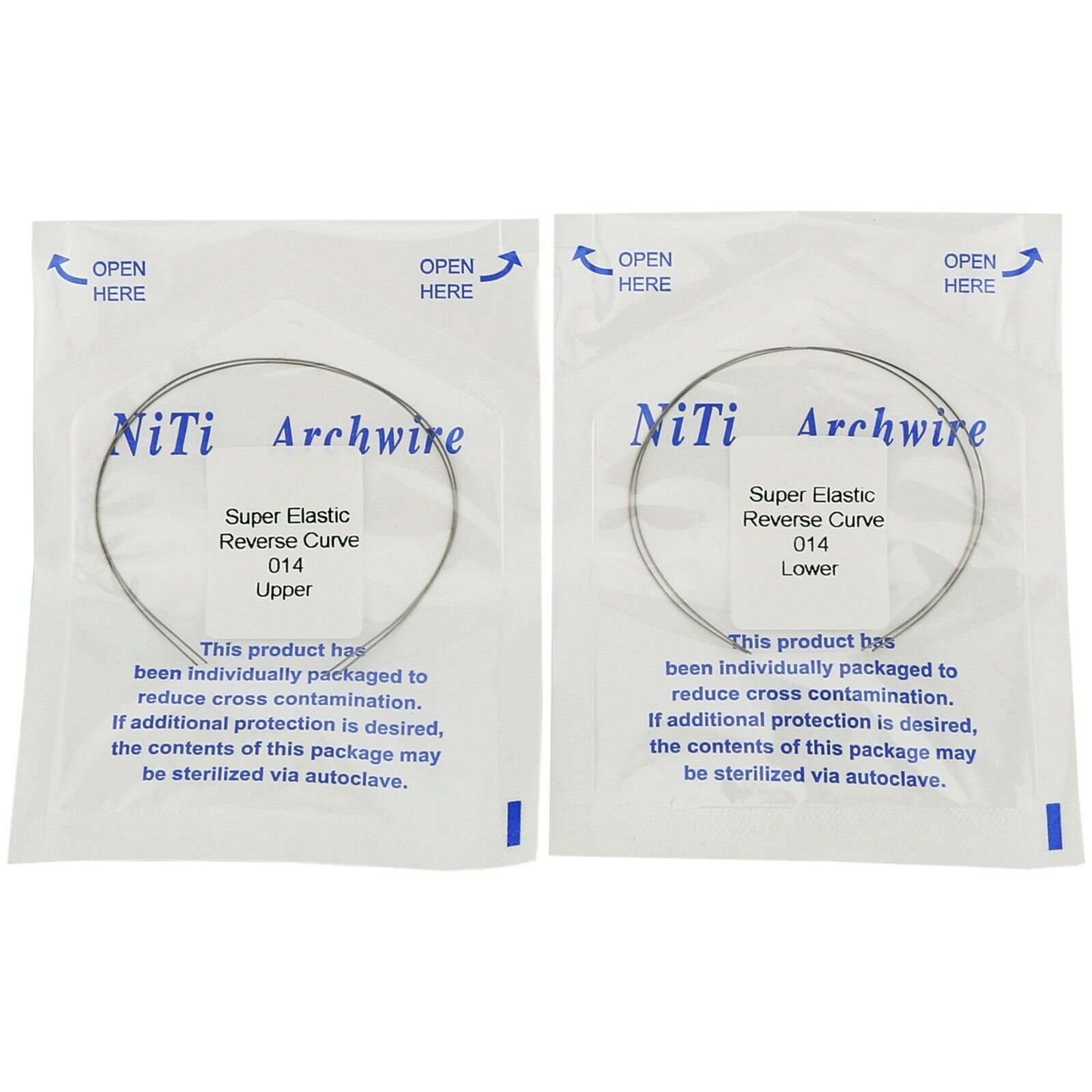 Dental Orthodontic Niti Arch Wire Reverse Curve Round Upper/Lower 012-020