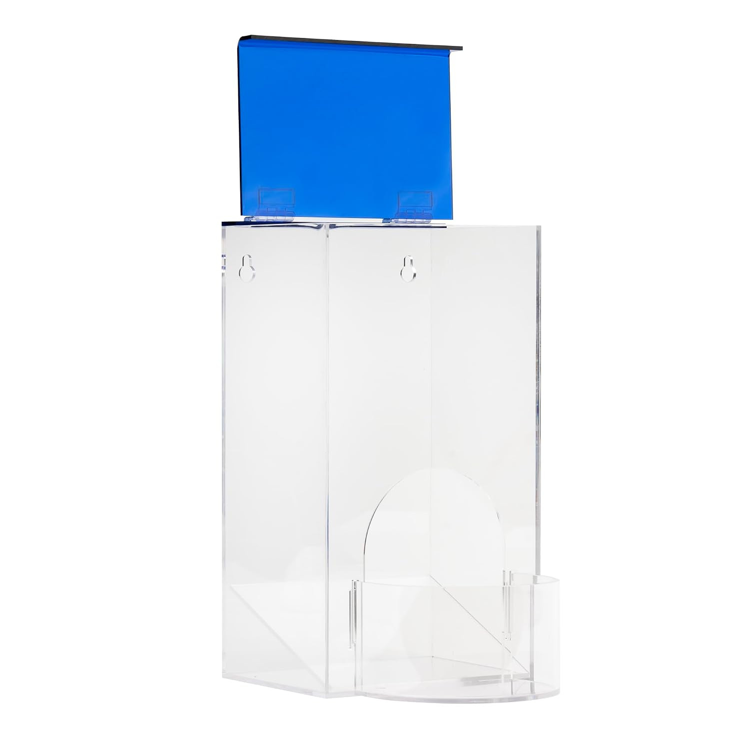 Earplug Holder, Universal Clear Acrylic Storage with Blue Lid for Small Bulk Acc