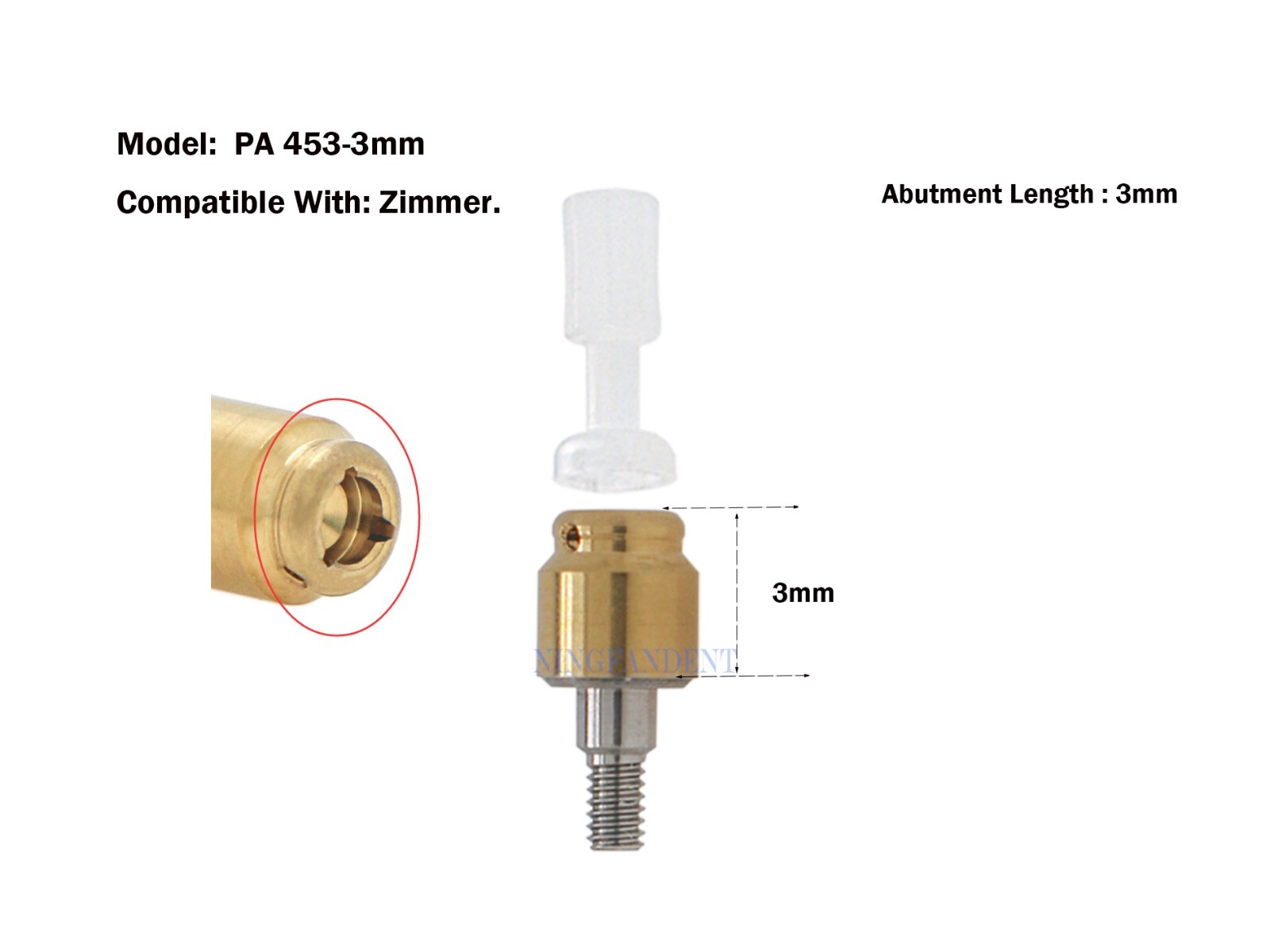 1Pcs Implant Removable Locat0r Abutment Diameter Ø3.5mm/4.5mm,For Zimmer MIS