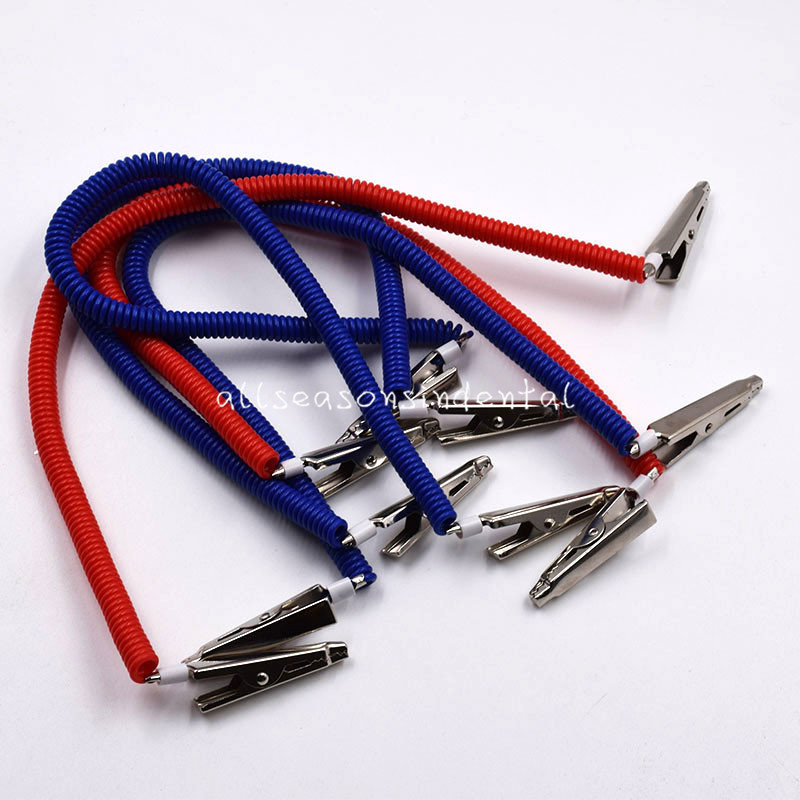10/20 Pcs Dental Patient Flexible Coil Bib Clips Crocodile Chains Napkin Holder
