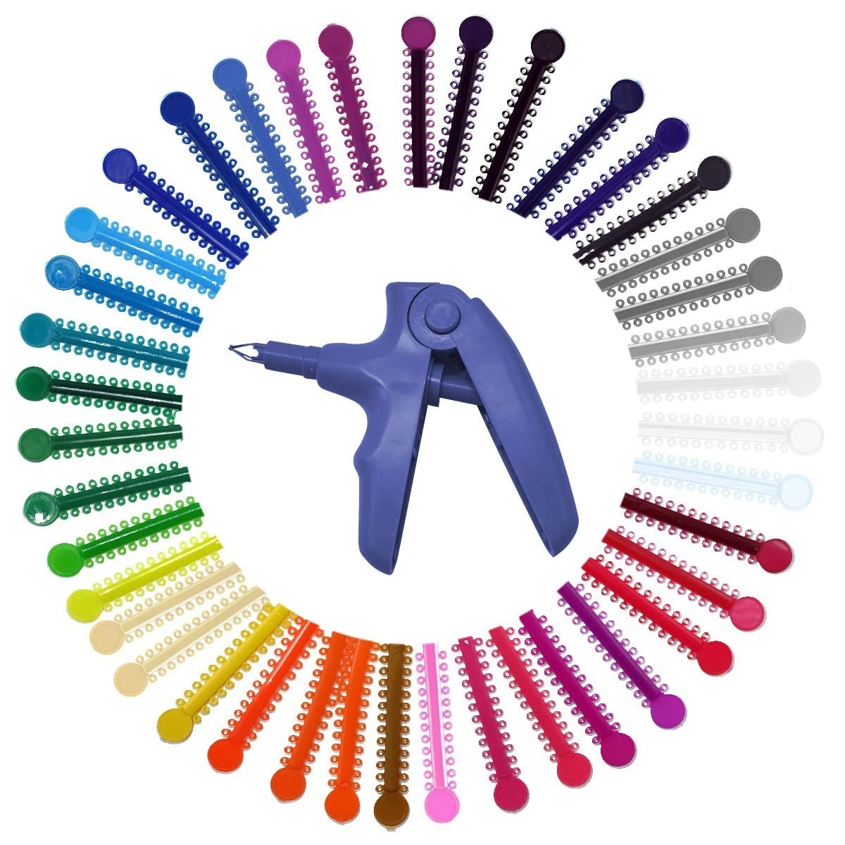 Complete Orthodontic Ligature Tool Set – 1040 Colorful Rubber Bands for Braces