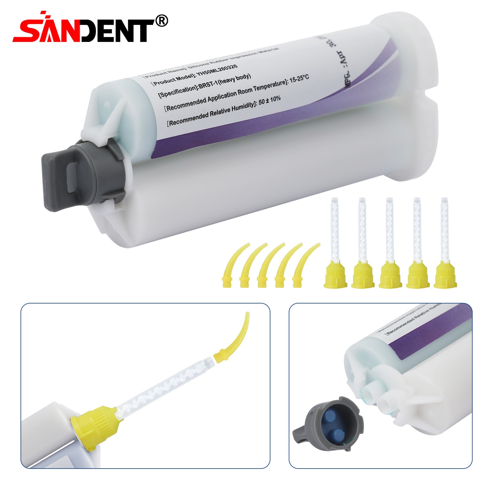 VPS PVS L/M/Heavy Body Fast Rapid Set Impression Material Mold, 50mL Cartridges