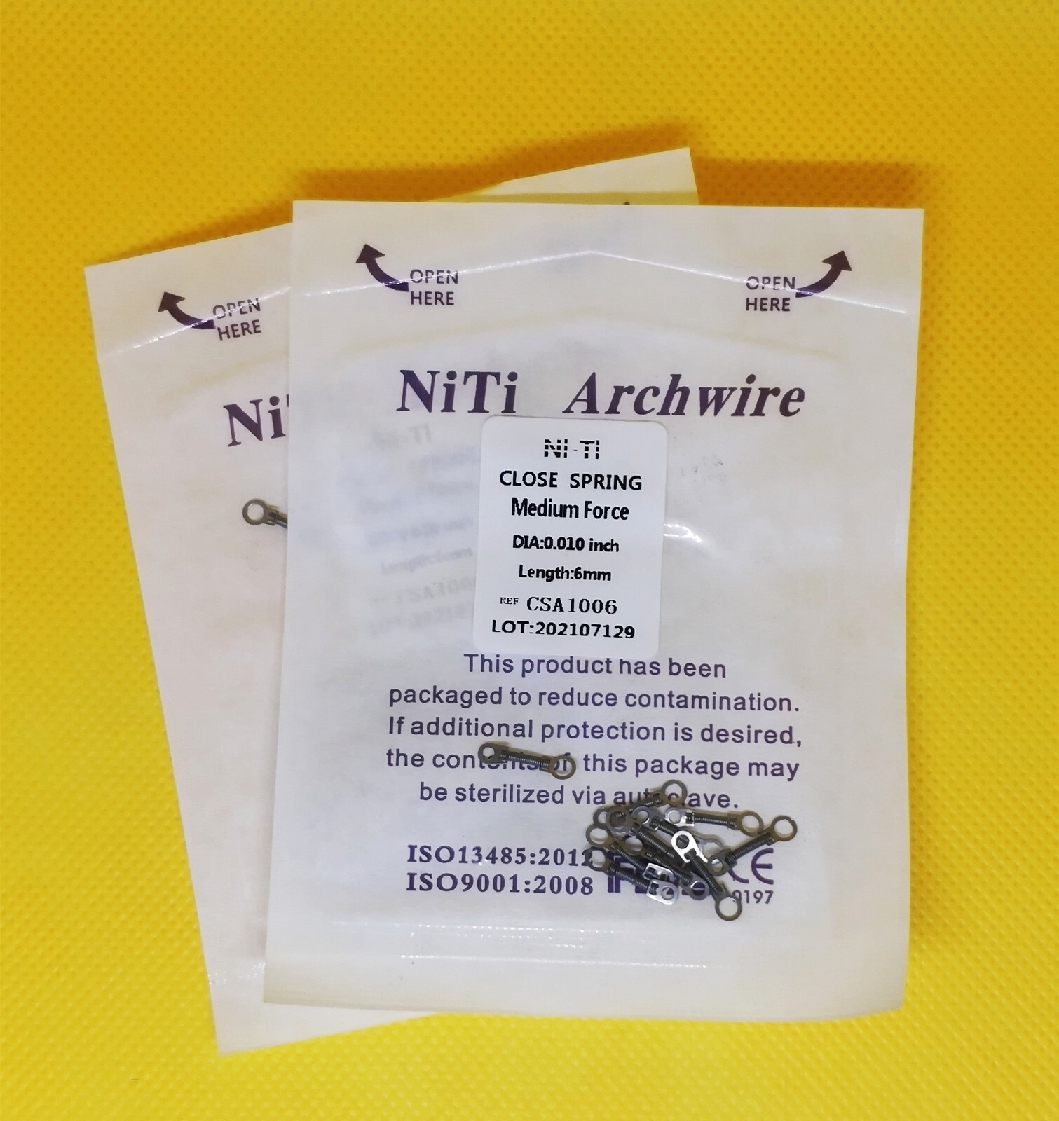 50Packs Dental Orthodontic Close Spring NiTi Alloy 0.010/012*6/9/12 mm Medium