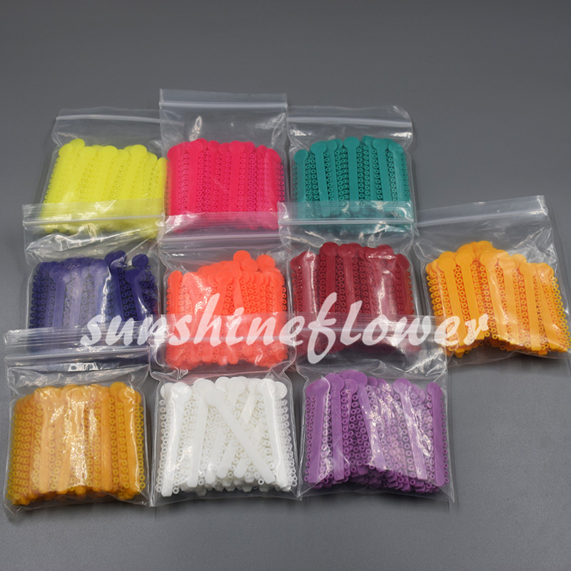 1 Bag Dental Orthodontic Ligature Ties Elastic Rubber Bands 45 Colors 1040 Pcs