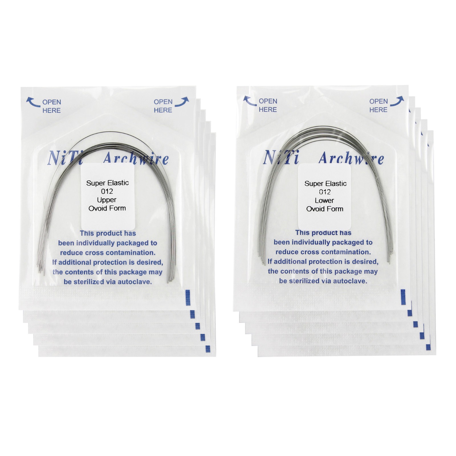 100PCS Dental Orthodontic Arch Wire Niti Round Ovoid Upper Lower 012 014 016 018