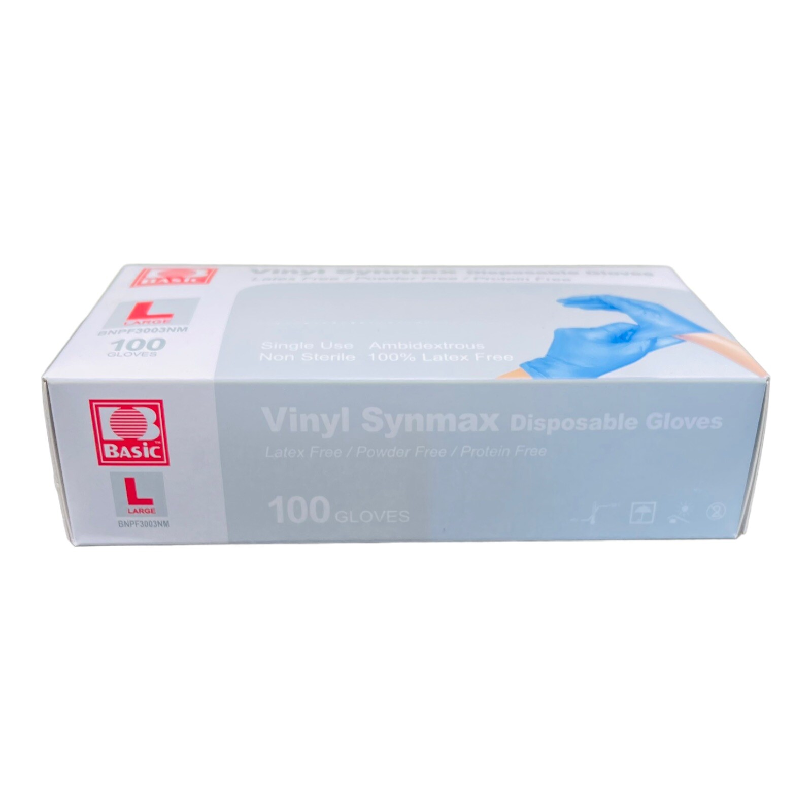 Lot Of 5 BASiC Medical Nitrile Exam Gloves – Latex & Powder-Free – Box of 100 L