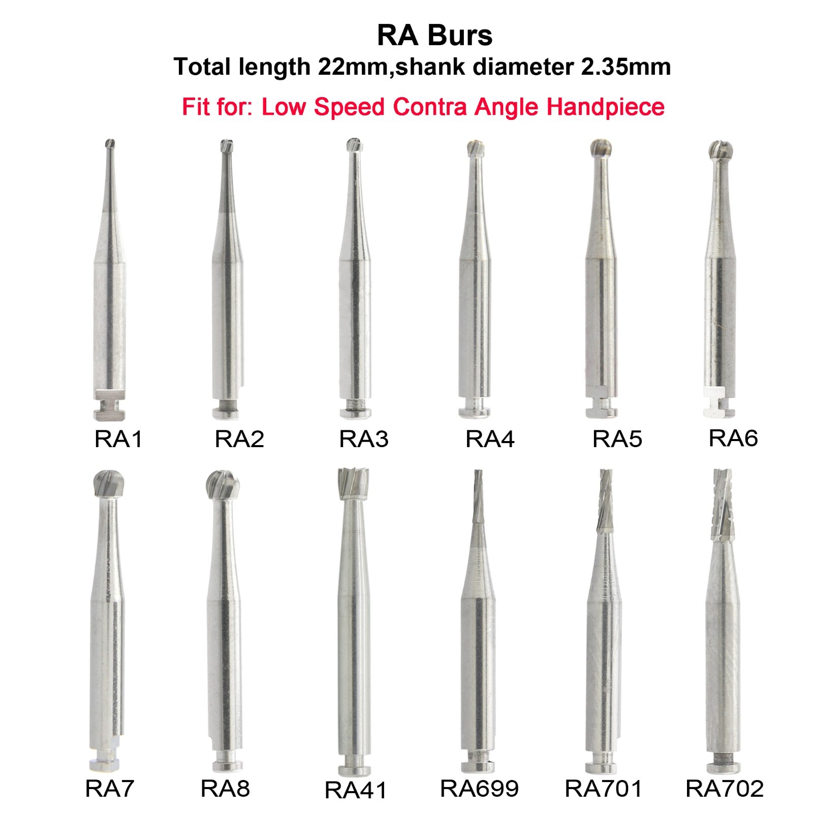 Wave Dental Carbide RA Latch Burs Taper Fissure Round Surgical Bur 4 8 701 557