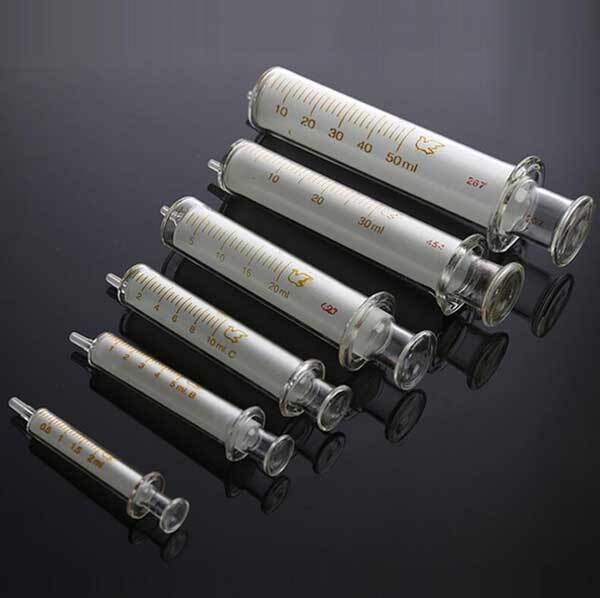 1ml – 100ml Luer Lock Tip Glass Syringes Sampler Chemistry Laboratory Injector