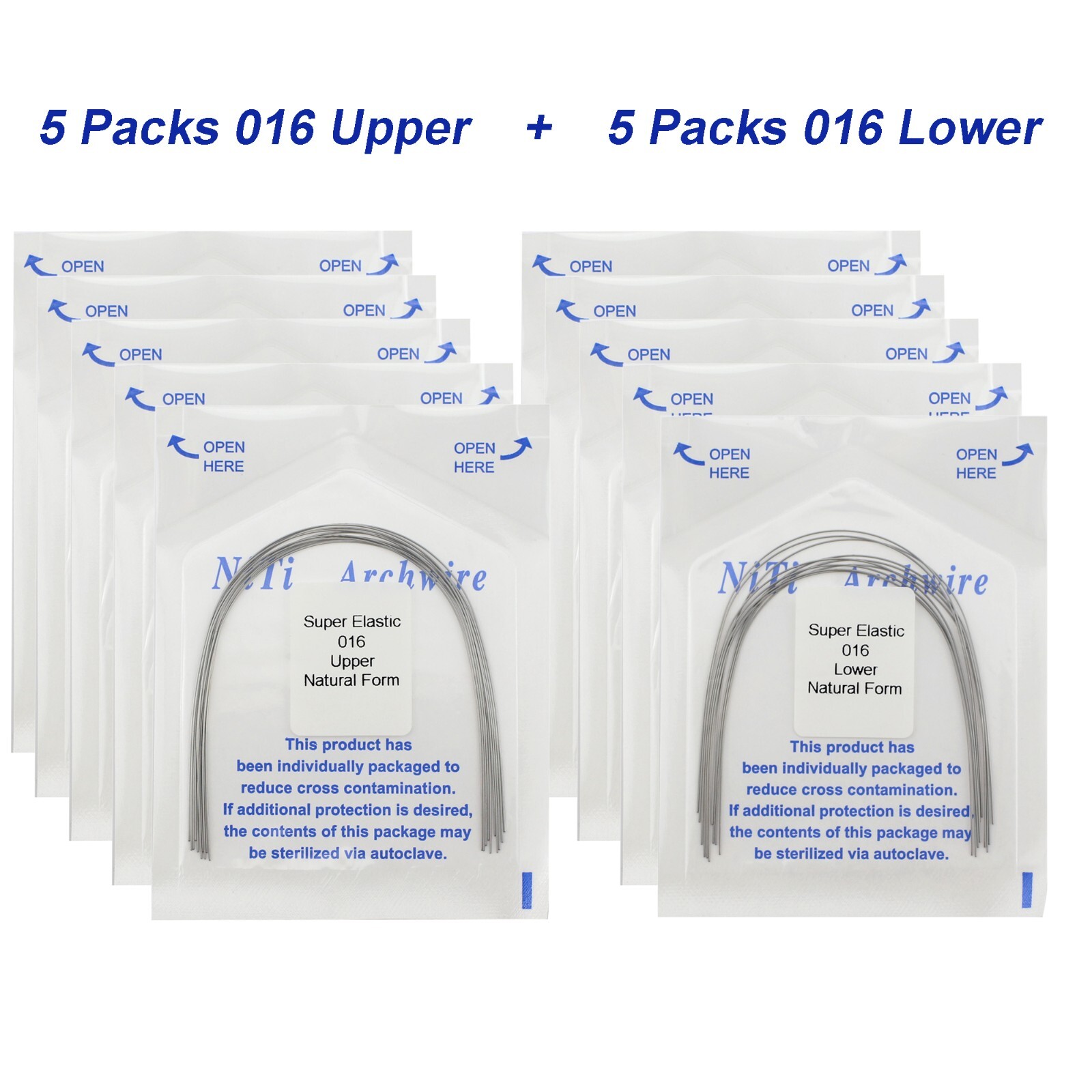 100PCS Dental Orthodontic Arch Wire Niti Natural Form Round Rectangular 16×22 14