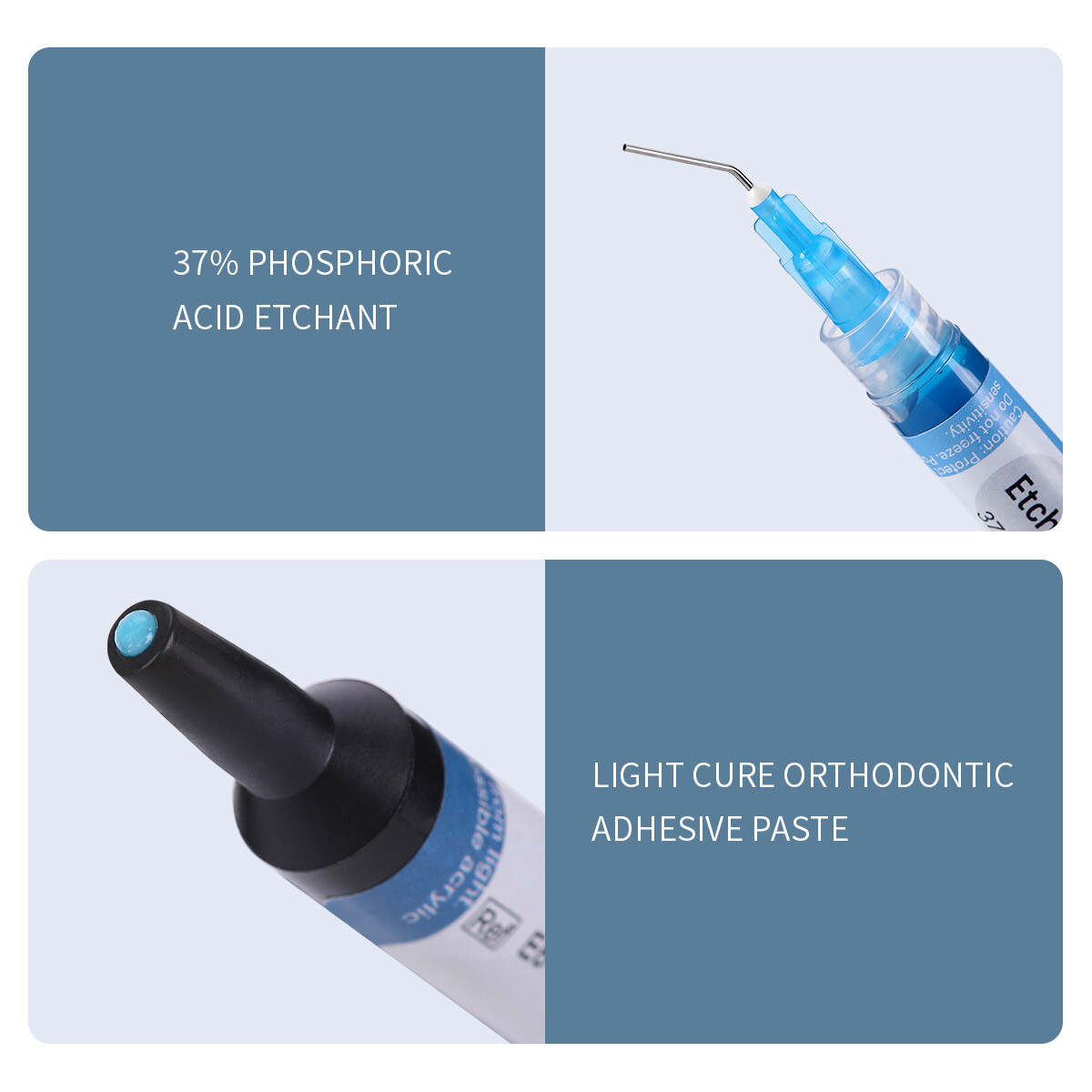Dental Orthodontic Adhesive Light Cure Adhesive Paste+Etchant Acid Gel Blue Glue