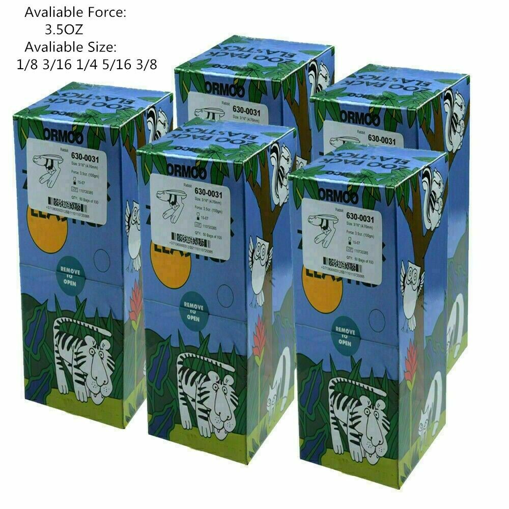 ORMCO Zoo Dental Rubber Bands Orthodontic Elastics Chains Ties 3.5OZ 5Sizes