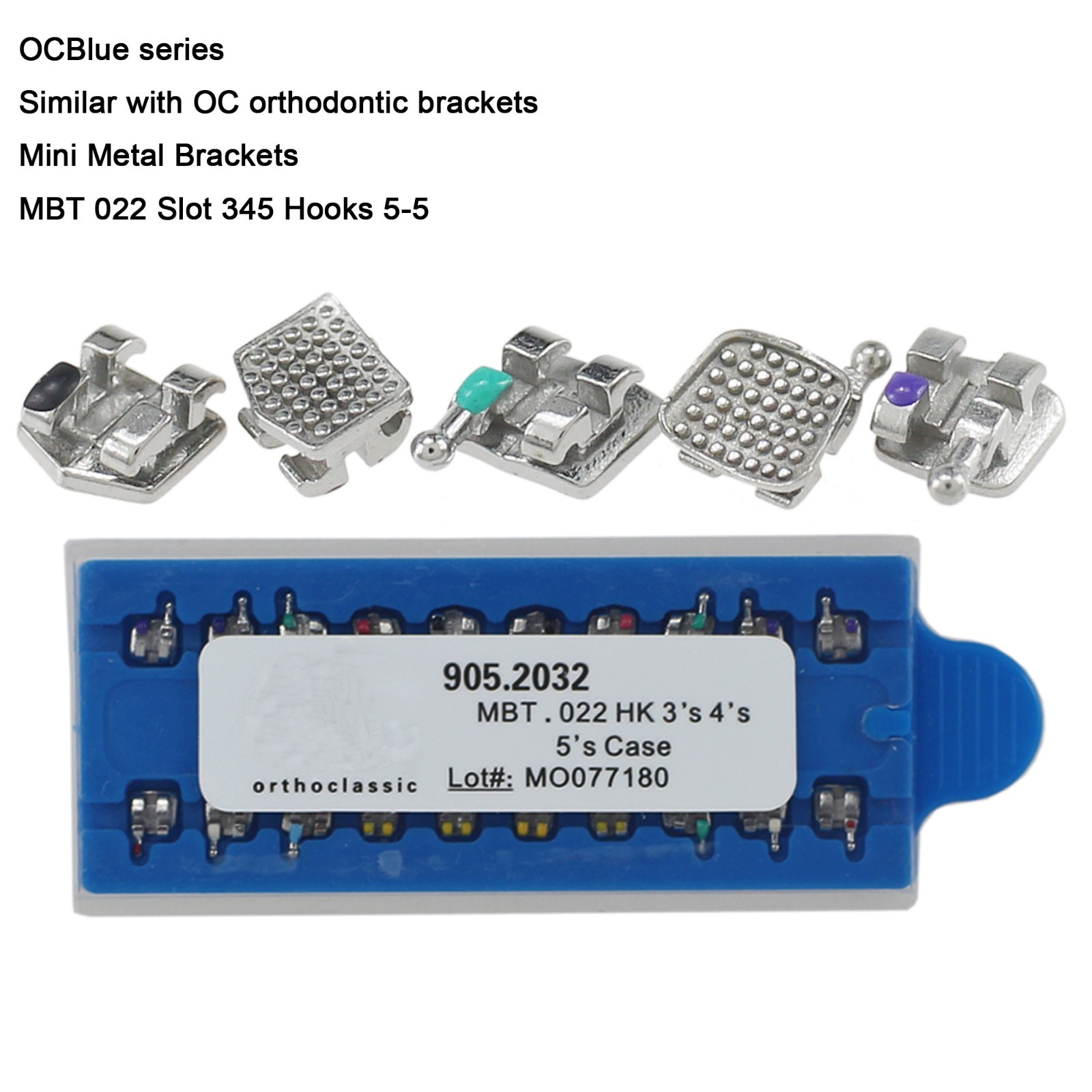 Dental Orthodontic Metal Brackets Braces Roth MBT 018 022 345 Hook Mini MIM Twin