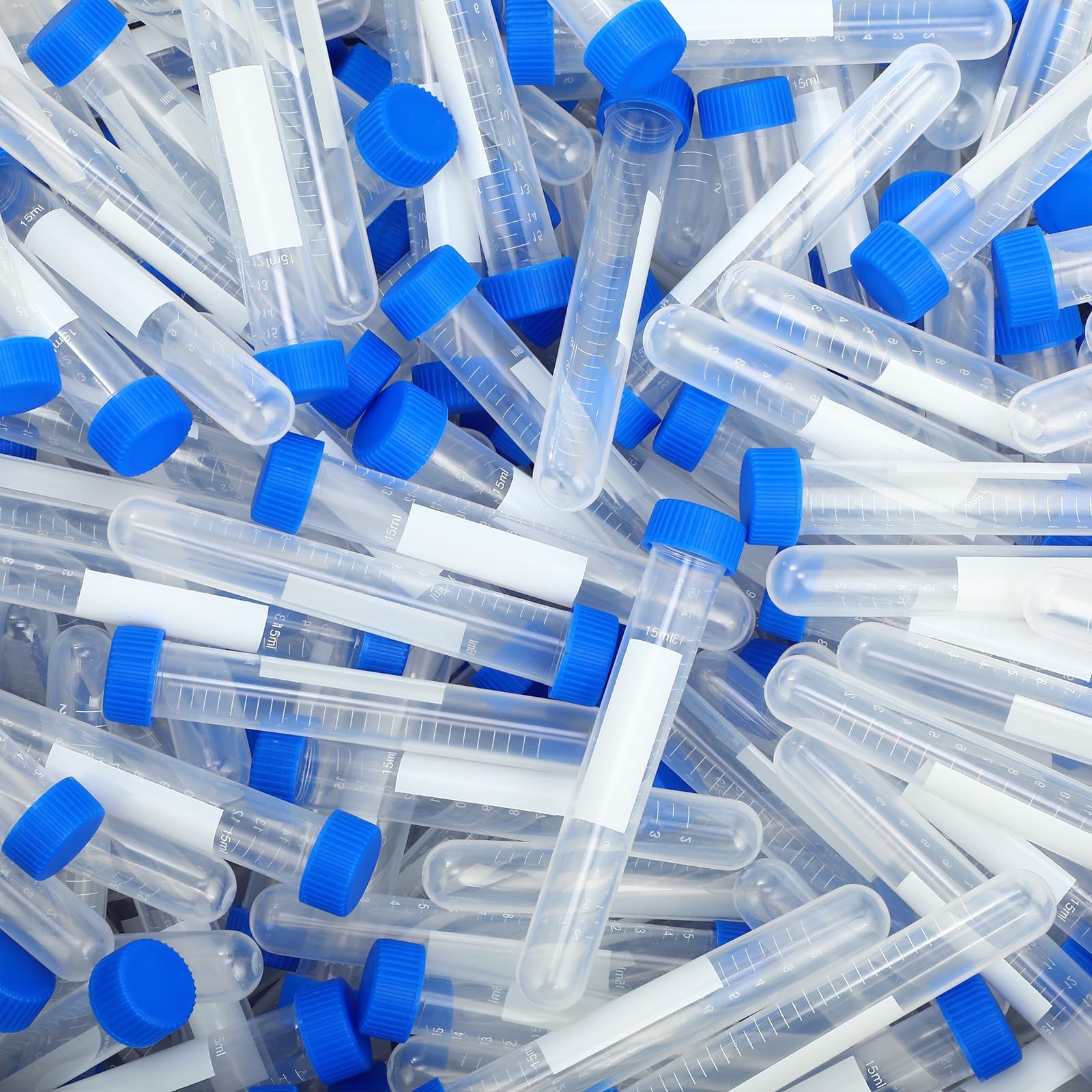500 Pcs 15 ml Centrifuge Tubes Sterile Plastic Test Tubes with Screw Caps Pol…