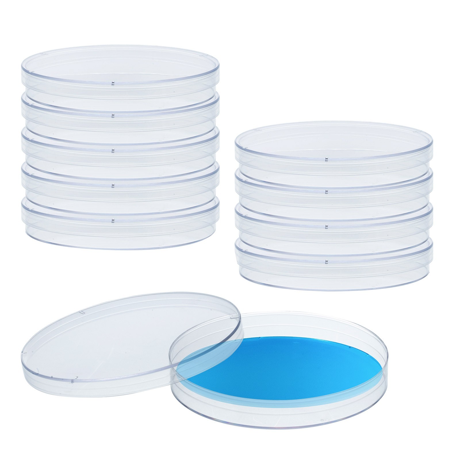 Biologix® Petri Dishes with Lids, 90x17mm Sterile Plastic Petri Dishes, Clear