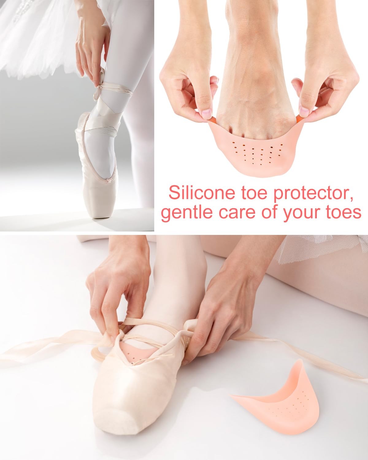 BLATOWN 8Pcs Silicone Toe Protectors Covers for Women Men One size, White