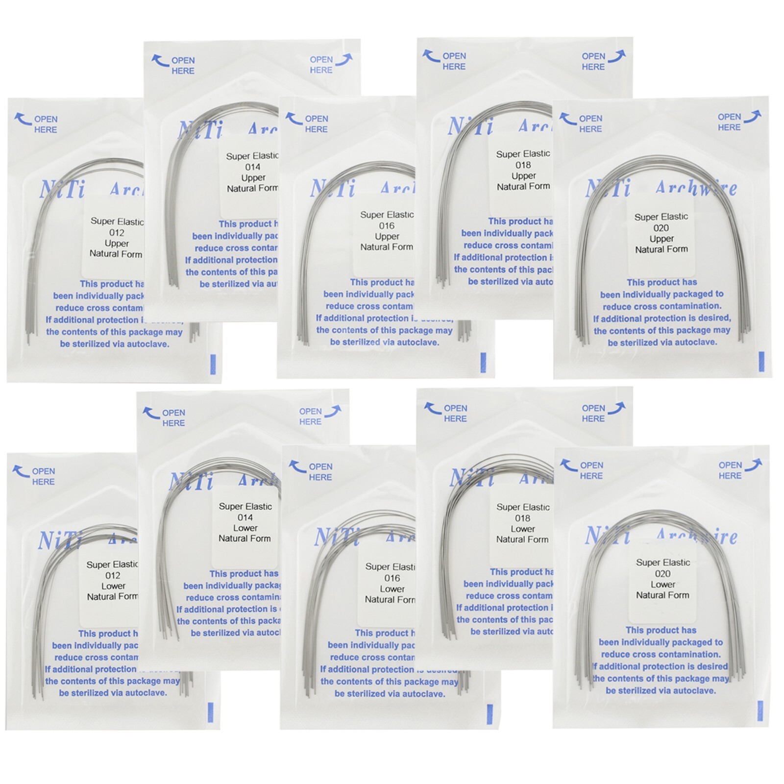 Dental Orthodontic Arch Wire Niti Natural Form Round Rectangular Super Elastic