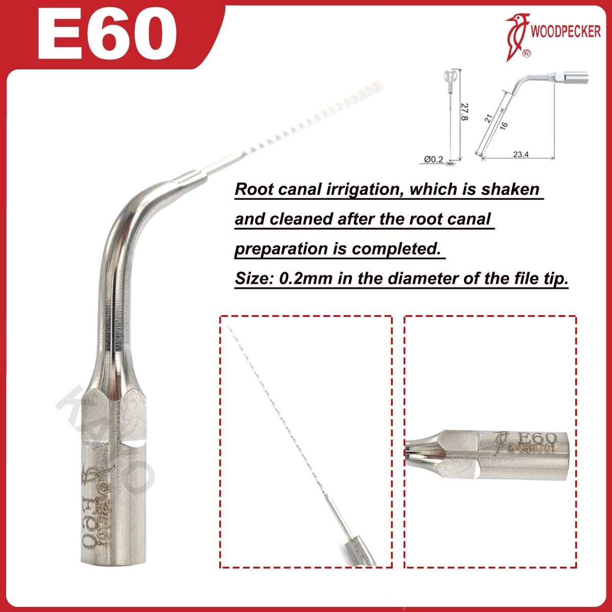 Woodpecker Dental Scaler Tips E Endo treatment tips Fit EMS Ultrasonic Scaler