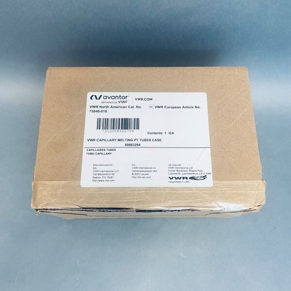 VWR Capillary Melting Point Tube 90 mm Long Case of 2000 Capillairies