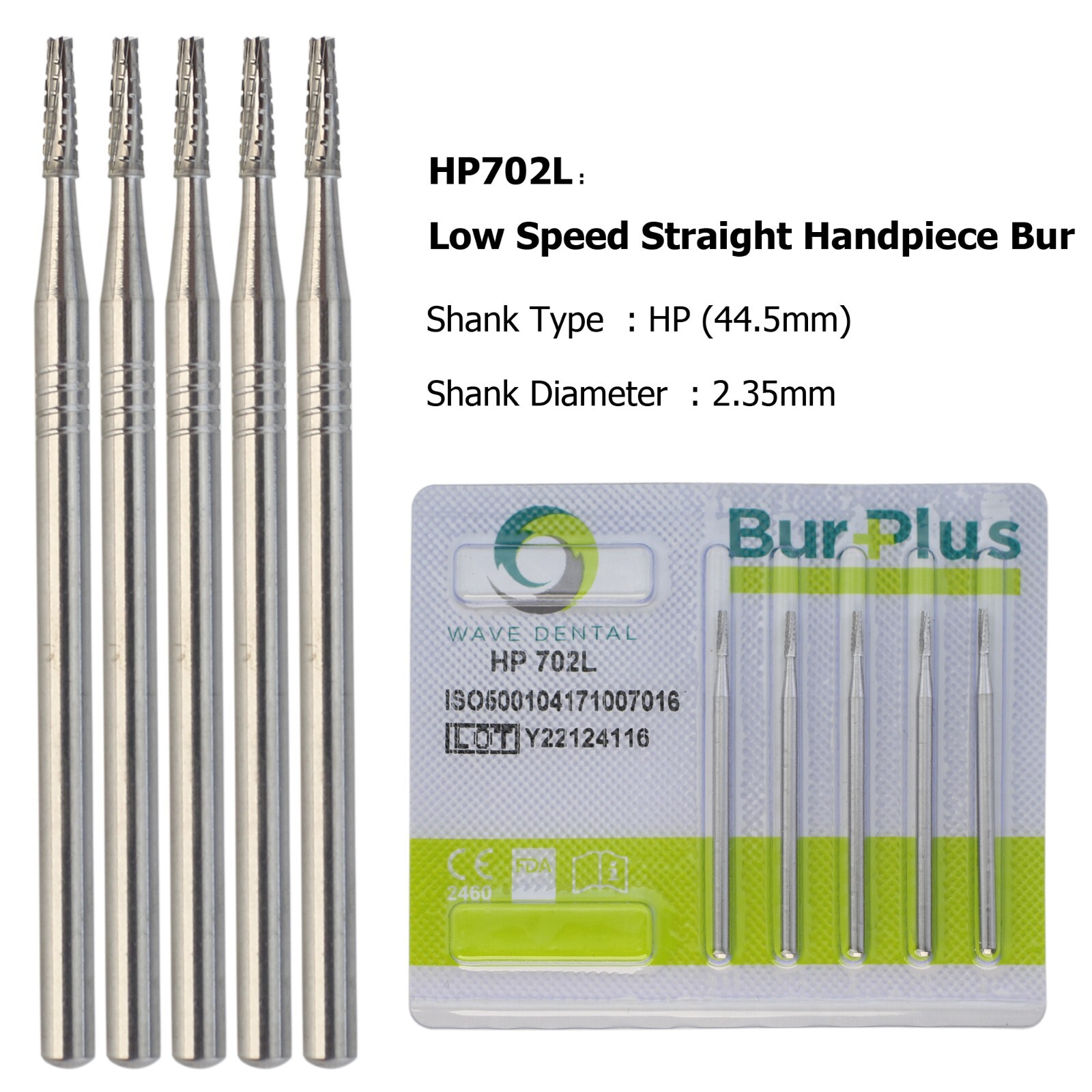 US Wave Dental Carbide Surgical Burs For Low Speed Straight Handpiece HP 44.5mm