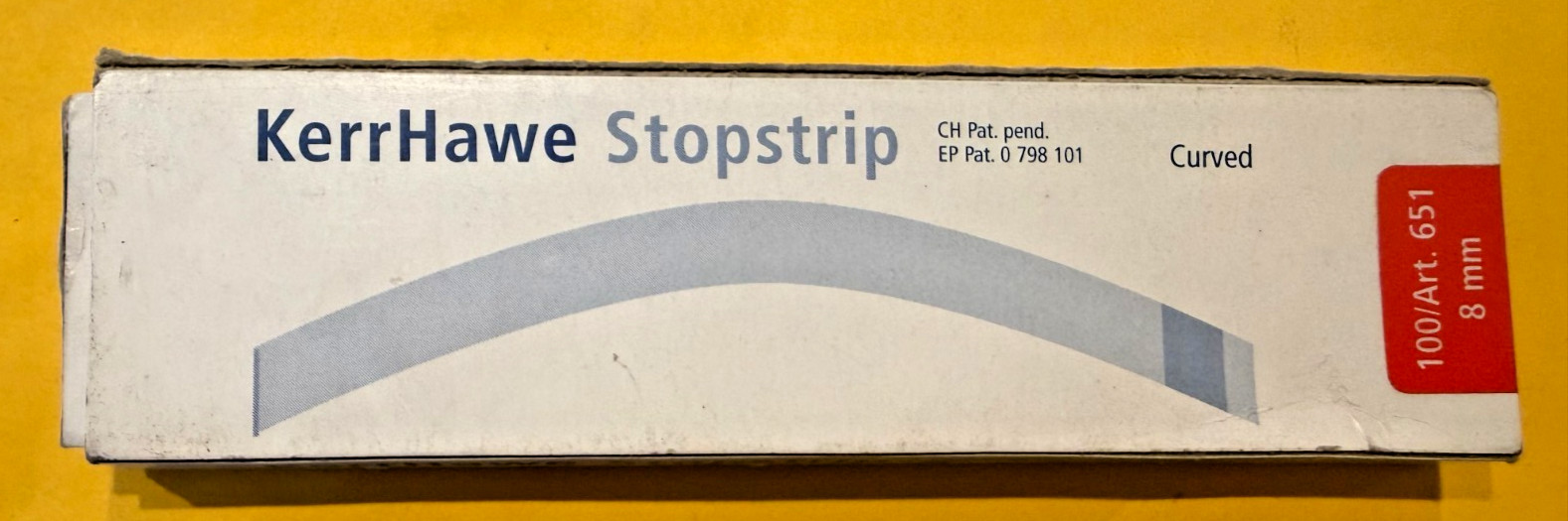 KERR Hawe Stopstrip, curved 8mm wide 100 units. SWISS made