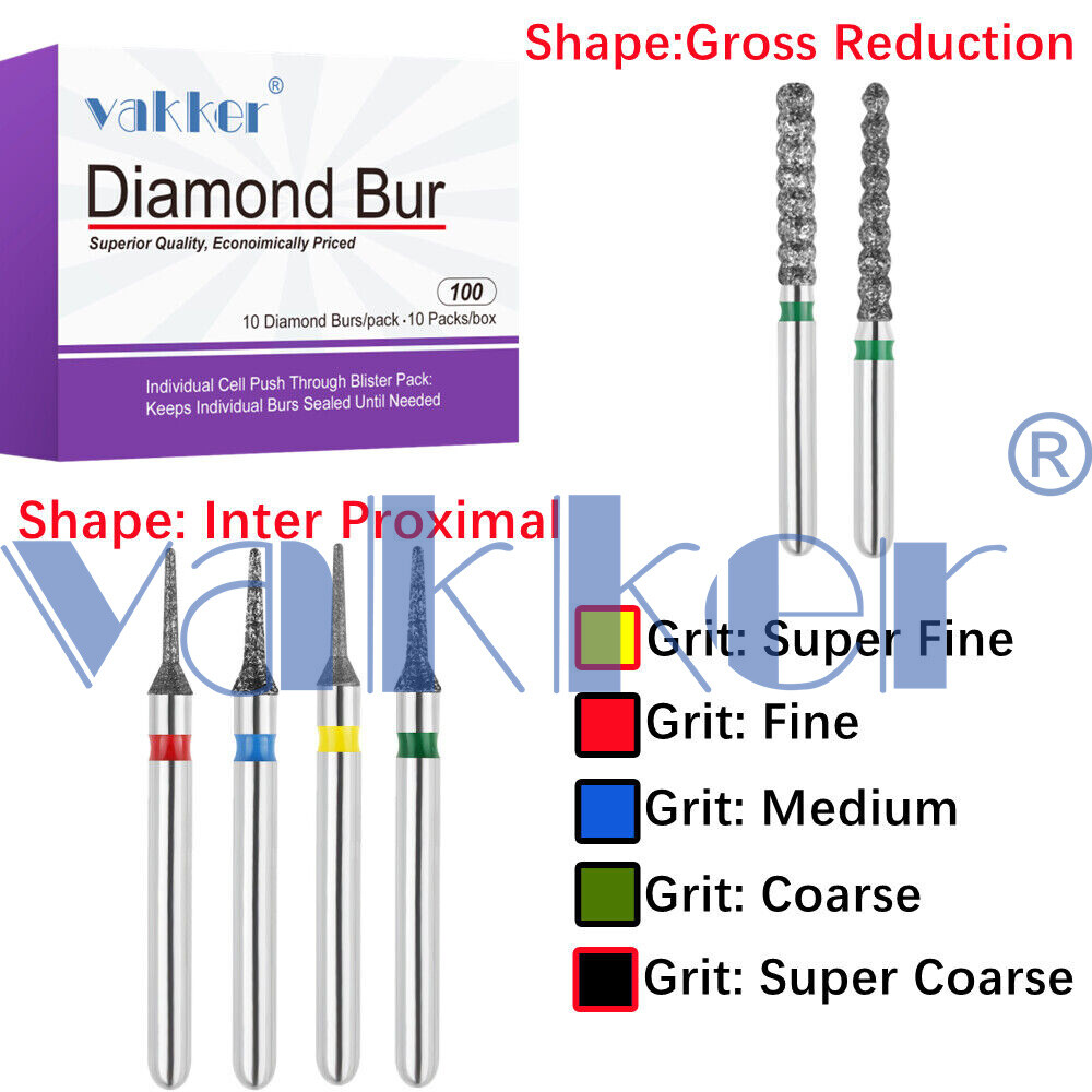 10 Burs Diamond Burs FG Interproximal Gross Reduction Super Fine Medium Coarse