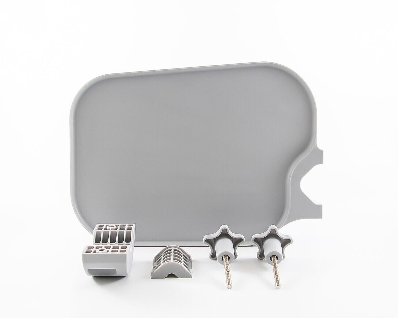 TPC POLE POST MOUNT UTILITY ACCESS SHELF TRAY TABLE DENTAL MEDICAL GREY