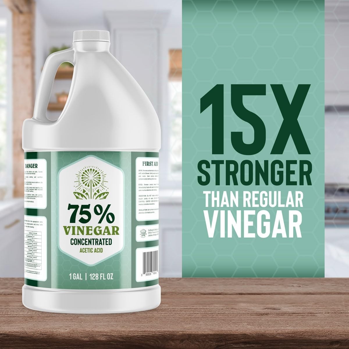 Premium 75% Vinegar – Lab Strength – Concentrated 75% Acetic Acid – White