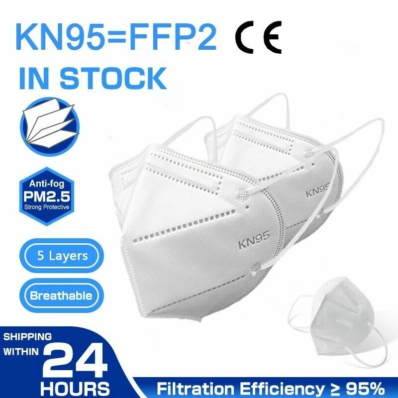 KN95 Protective 4-5 Layers Face Mask Disposable Respirator BFE 95% PM2.5
