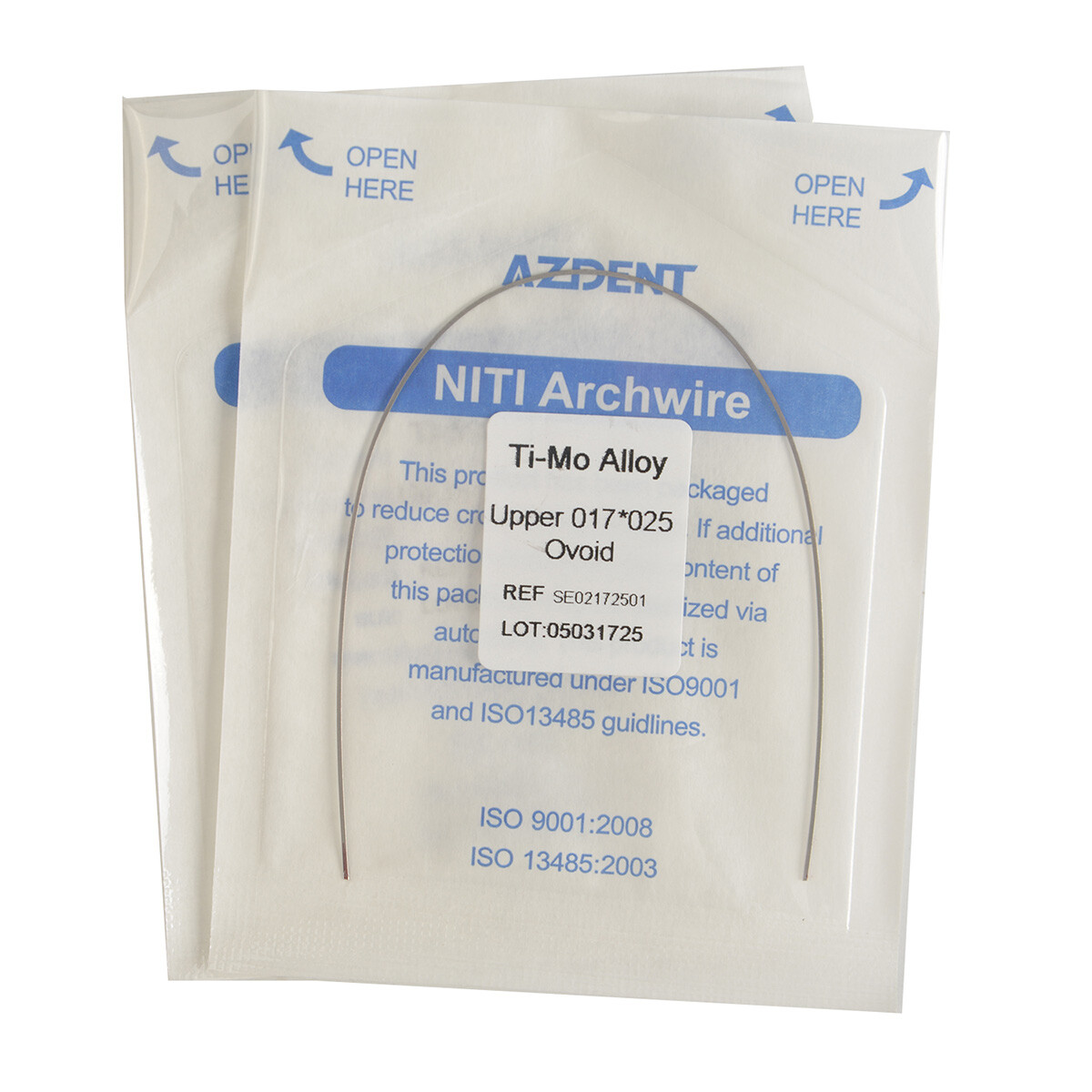 Dental Beta TMA Arch Wires Ti-Mo Alloy Rectangular Ovoid Form 17X25Upper /Lower